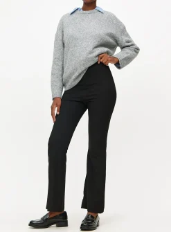 Black Ribbed Flared Leggings 18R