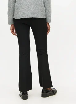 Black Ribbed Flared Leggings 18R