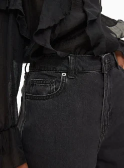 Black Rinse Flared Palazzo Denim Jeans 22S