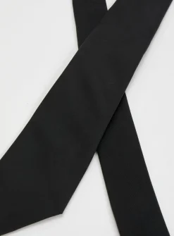 Black Satin Tie One Size