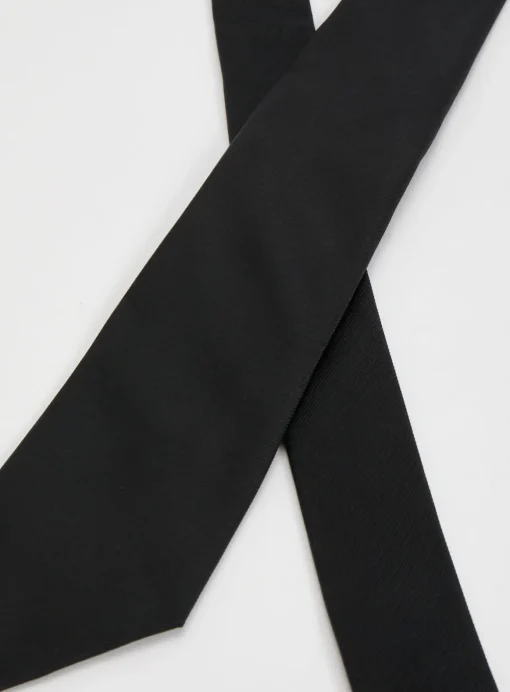 Black Satin Tie One Size