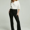 Black Shape High Waisted Flared Jeans 12L