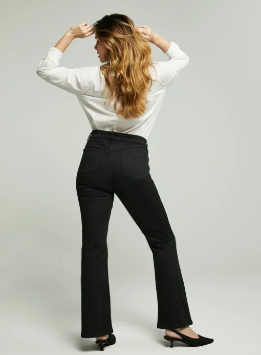 Black Shape High Waisted Flared Jeans 12L