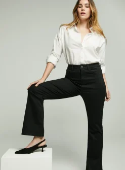 Black Shape High Waisted Flared Jeans 12L
