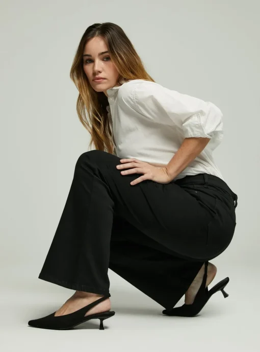 Black Shape High Waisted Flared Jeans 12L