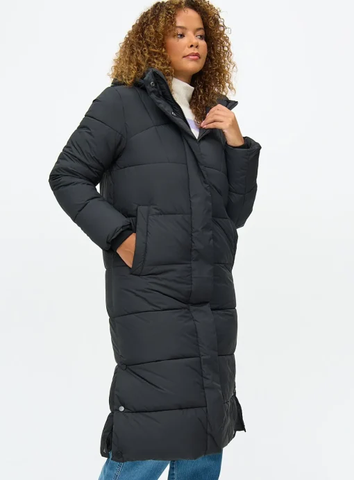 Black Shower Resistant Duvet Coat L