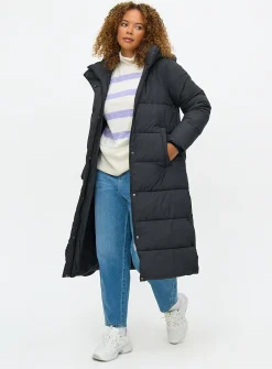 Black Shower Resistant Duvet Coat L
