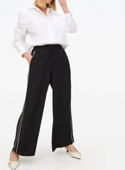 Black Side Stripe Wide Leg Trousers 14