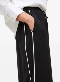Black Side Stripe Wide Leg Trousers 14