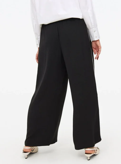 Black Side Stripe Wide Leg Trousers 14