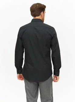 Black Slim Fit Long Sleeve Shirts 2 Pack 17.5