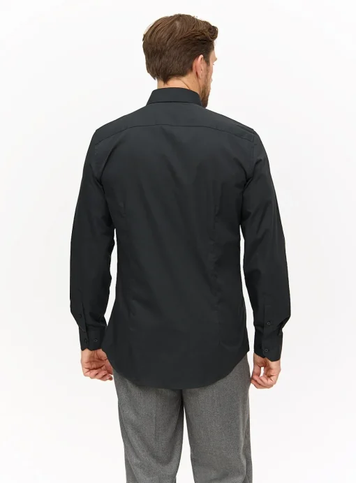 Black Slim Fit Long Sleeve Shirts 2 Pack 17.5