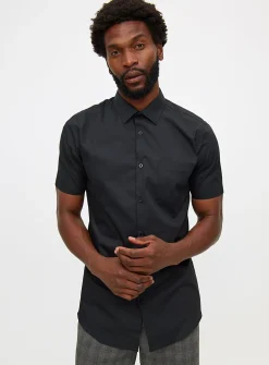 Black Slim Fit Short Sleeve Shirt 2 Pack 19