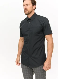 Black Slim Fit Short Sleeve Shirts 2 Pack 15
