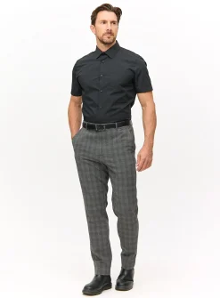 Black Slim Fit Short Sleeve Shirts 2 Pack 15
