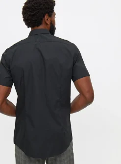 Black Slim Fit Short Sleeve Shirt 2 Pack 19