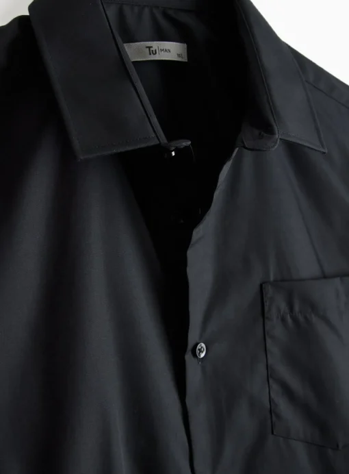 Black Slim Fit Short Sleeve Shirts 2 Pack 15