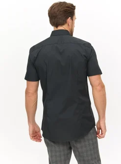 Black Slim Fit Short Sleeve Shirts 2 Pack 15