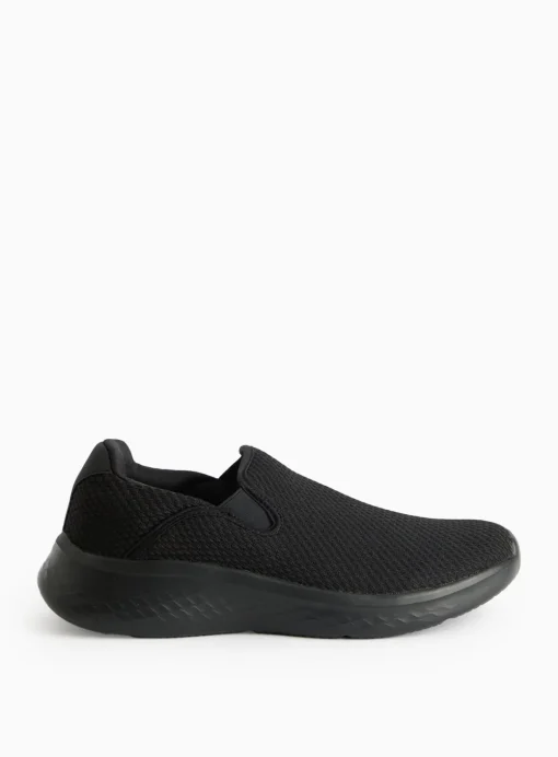 Black Slip-On Wedge Sole Trainers 10