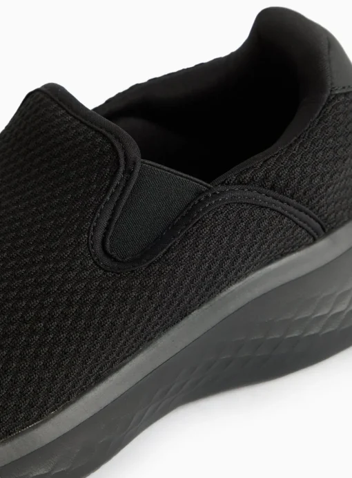 Black Slip-On Wedge Sole Trainers 10