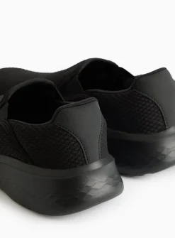 Black Slip-On Wedge Sole Trainers 10