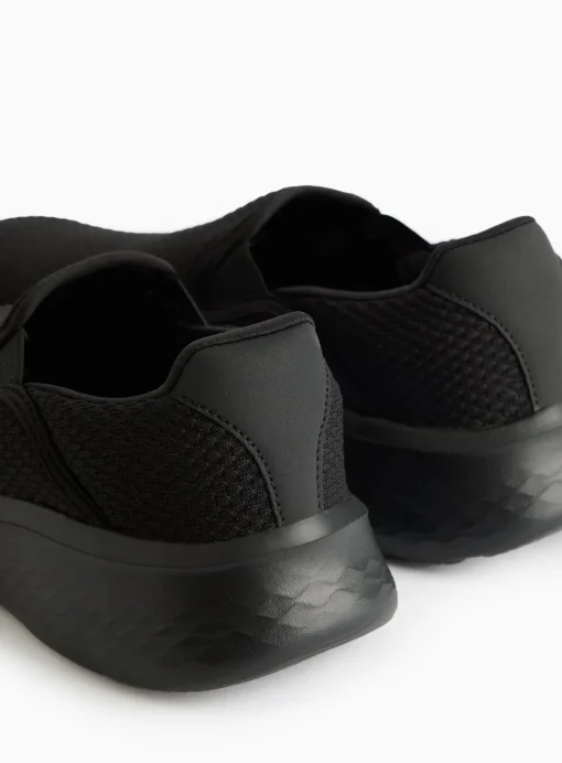 Black Slip-On Wedge Sole Trainers 10