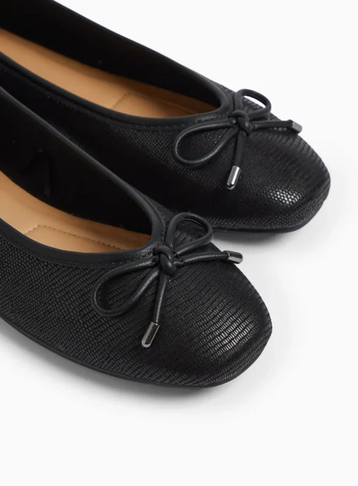 Black Snake Design Ballerina Pumps 3