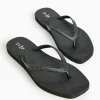 Black Square Toe Flip Flops S