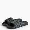 Black Stripe Eva Sliders L