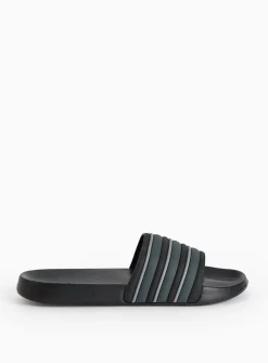 Black Stripe Eva Sliders L
