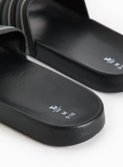 Black Stripe Eva Sliders L