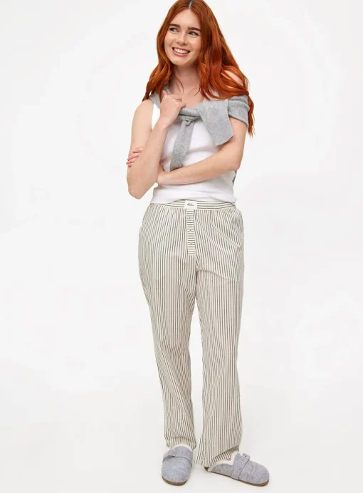 Black Striped Woven Pyjama Bottoms 16