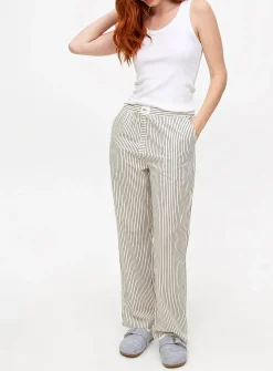 Black Striped Woven Pyjama Bottoms 16