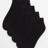 Black Super Soft Modal Blend Trainer Socks 5 Pack 4-8