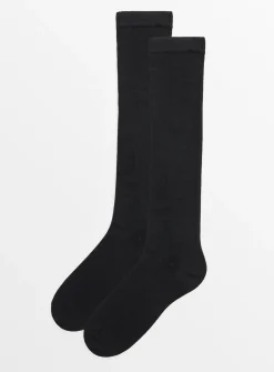 Black Supersoft Knee High Modal Blend Socks 2 Pack 4-8