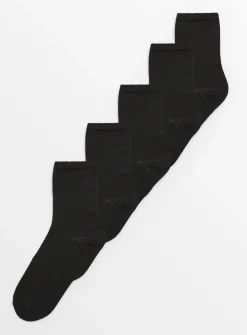 Black Supersoft Socks 5 Pack 4-8