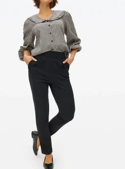 Black Tapered Ponte Trousers 20R