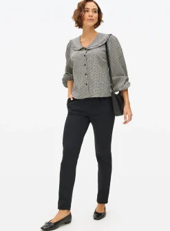 Black Tapered Ponte Trousers 20R
