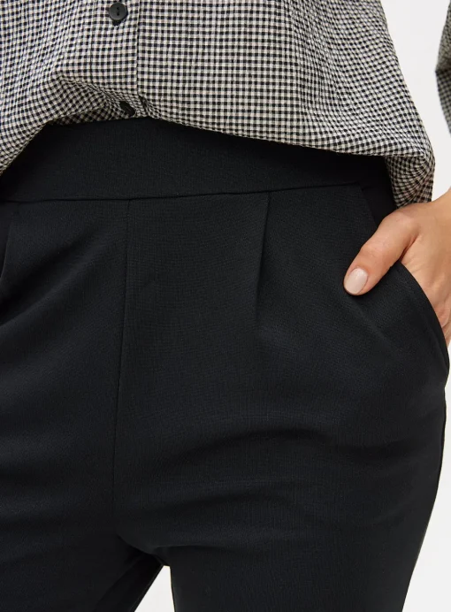 Black Tapered Ponte Trousers 20R