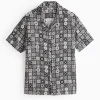 Black Tile Printed Shirt XXL