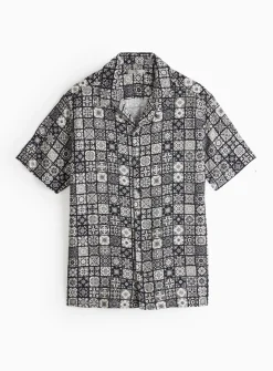 Black Tile Printed Shirt XXL