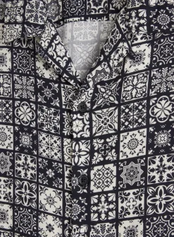 Black Tile Printed Shirt XXL