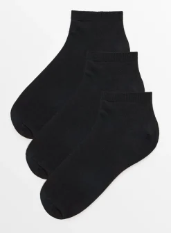 Black Trainer Socks 3 Pack 6-8.5