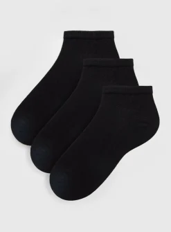 Black Trainer Socks 3 Pack 4-8