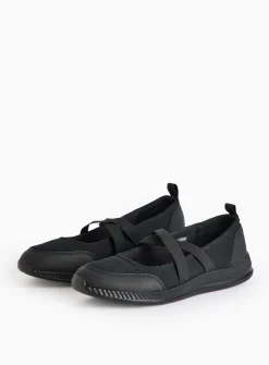Black Twist Strap Active Ballerina Shoes 6