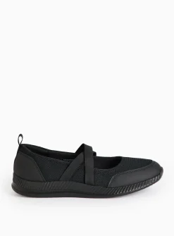 Black Twist Strap Active Ballerina Shoes 6