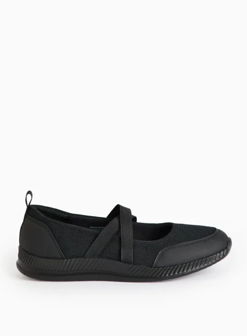 Black Twist Strap Active Ballerina Shoes 6
