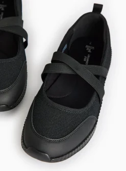 Black Twist Strap Active Ballerina Shoes 6