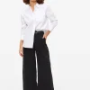 Black Ultra Wide Leg Denim Jeans 20L