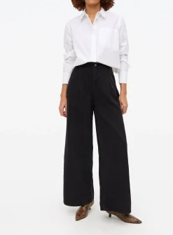 Black Ultra Wide Leg Denim Jeans 20L